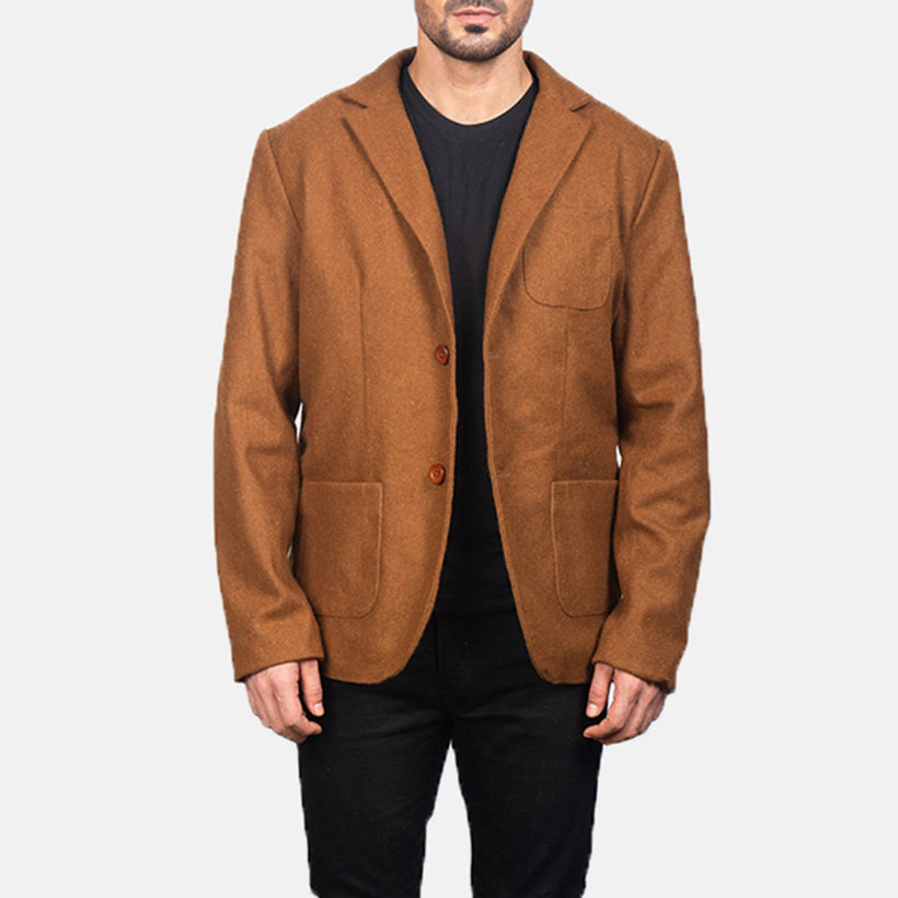 Borges Khaki Wool Blazer til Mænd