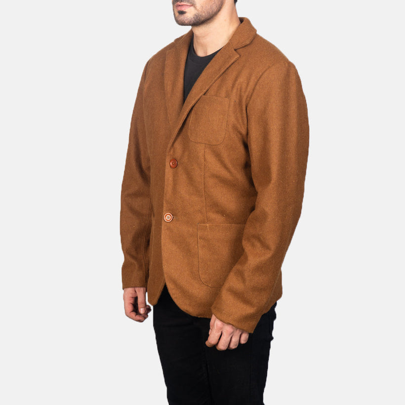 Borges Khaki Wool Blazer til Mænd