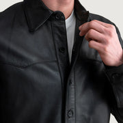 Authentic Sheepskin Leather with Semi-Aniline Finish Grain Texture &amp; Heavy-Duty Seam Stitching Detail