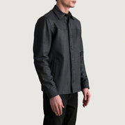 Tumbled Black Sheepskin leather Jacket - Back View Showing Tailored Shoulder Fit &amp; Clean Hemline