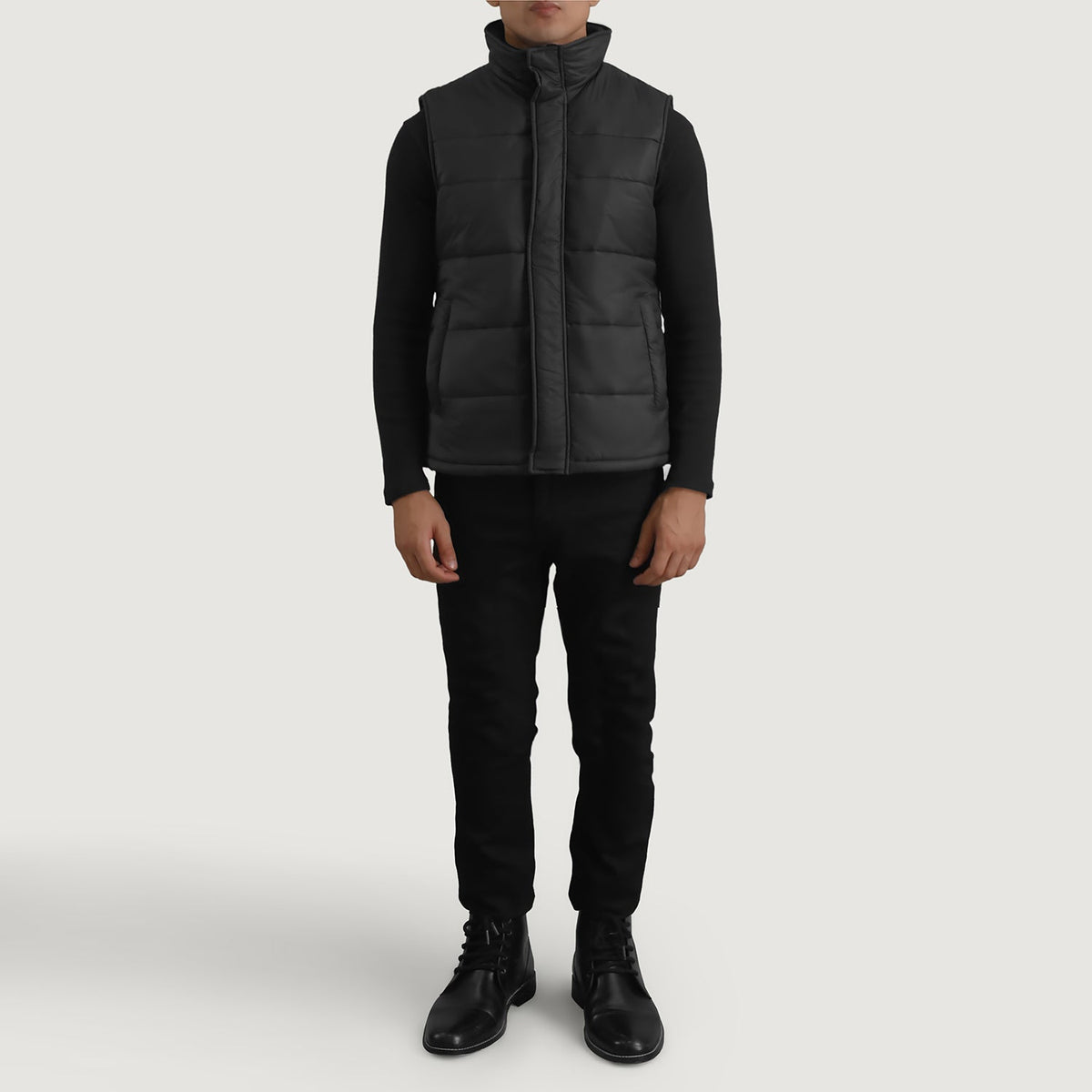 
Bryan Sort Vatteret vest til Mænd - Sideprofil med ergonomisk ærmesnit