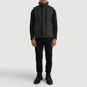 
Bryan Sort Vatteret vest til Mænd - Sideprofil med ergonomisk ærmesnit