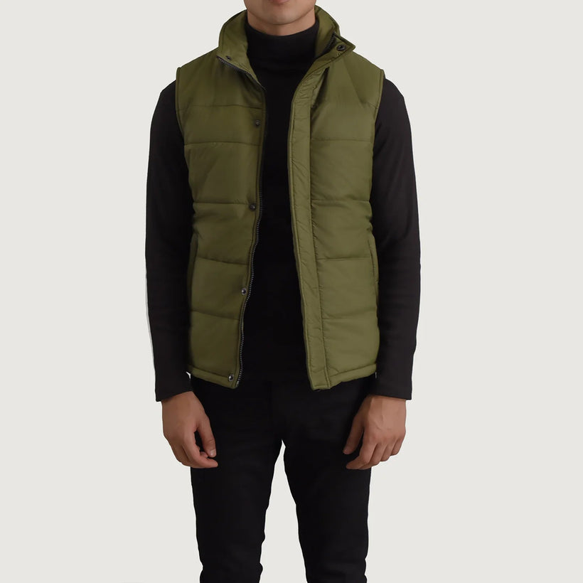 Bryan Green Puffer Vest til Mænd