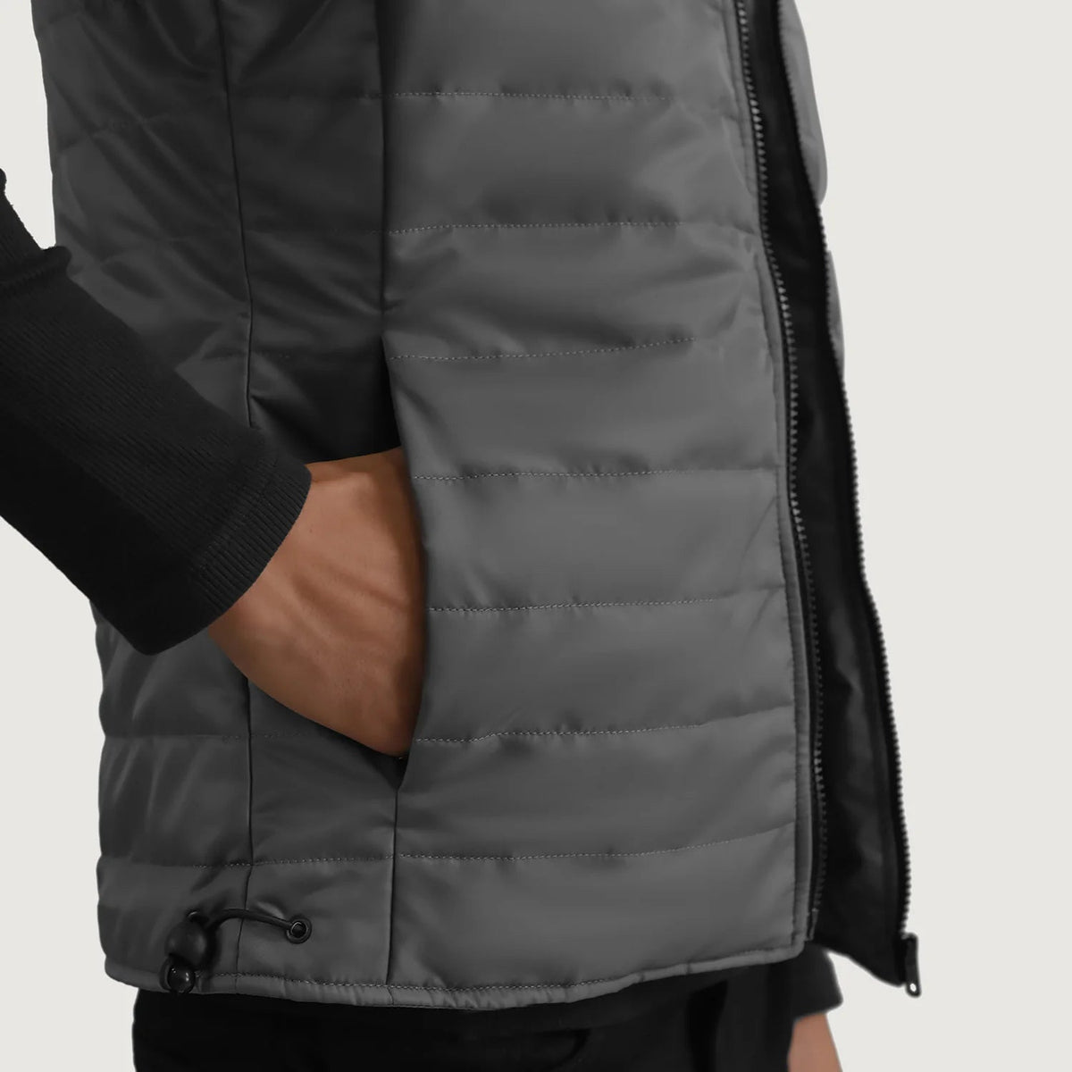 Interior View Showing Quilted Viscose Lining & Dual Inside Utility Storage Pockets