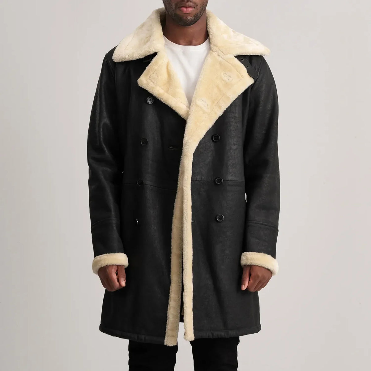 
Charles Læderfrakke Brun Shearling Læderfrakke til Mænd – alternate product view 1