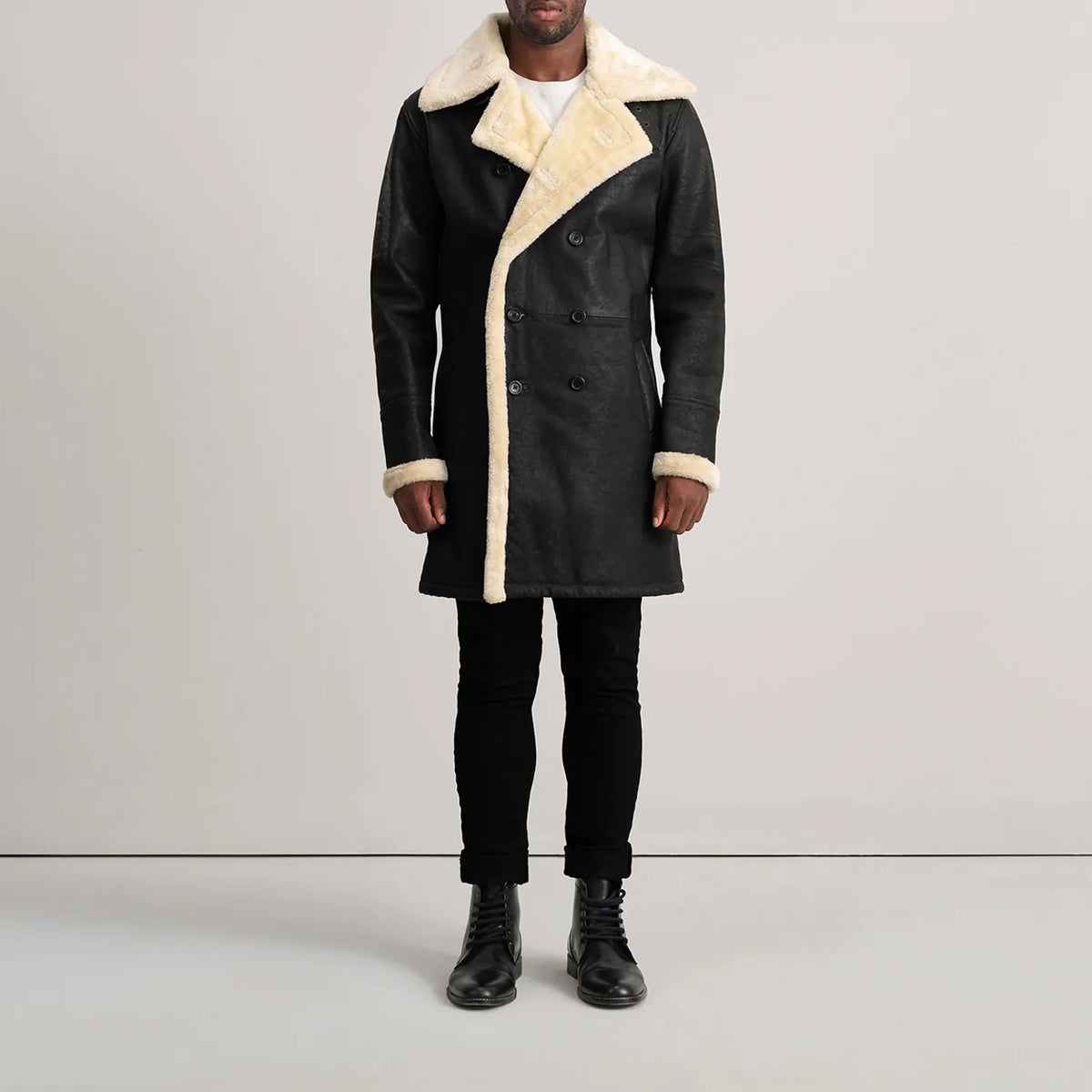 
Charles Læderfrakke Brun Shearling Læderfrakke til Mænd – alternate product view 3