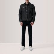 
Black Full-Grain leather Jacket - Bagfra med tilpassede skuldre og ren kant
