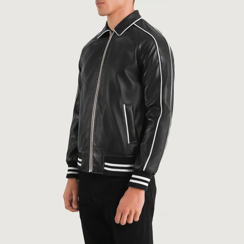 Cooper Sort Leather Varsity Læderjakke til Mænd
