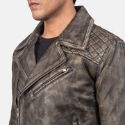 Danny Quilted Læder Bikerjakke til Mænd – alternate product view 5