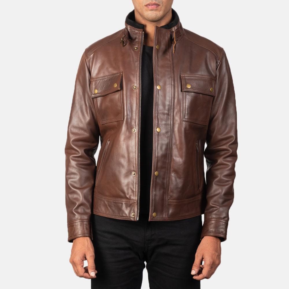 
Tailored Rib Cuffs & Hem Craftsmanship Construction Detail on Darren Black Leather Biker Jacket