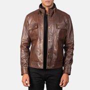 
Tailored Rib Cuffs & Hem Craftsmanship Construction Detail on Darren Black Leather Biker Jacket