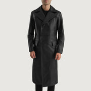 
Nærbillede of Notch & Button Hardware on Delmar Black Leather Double Breasted Coat