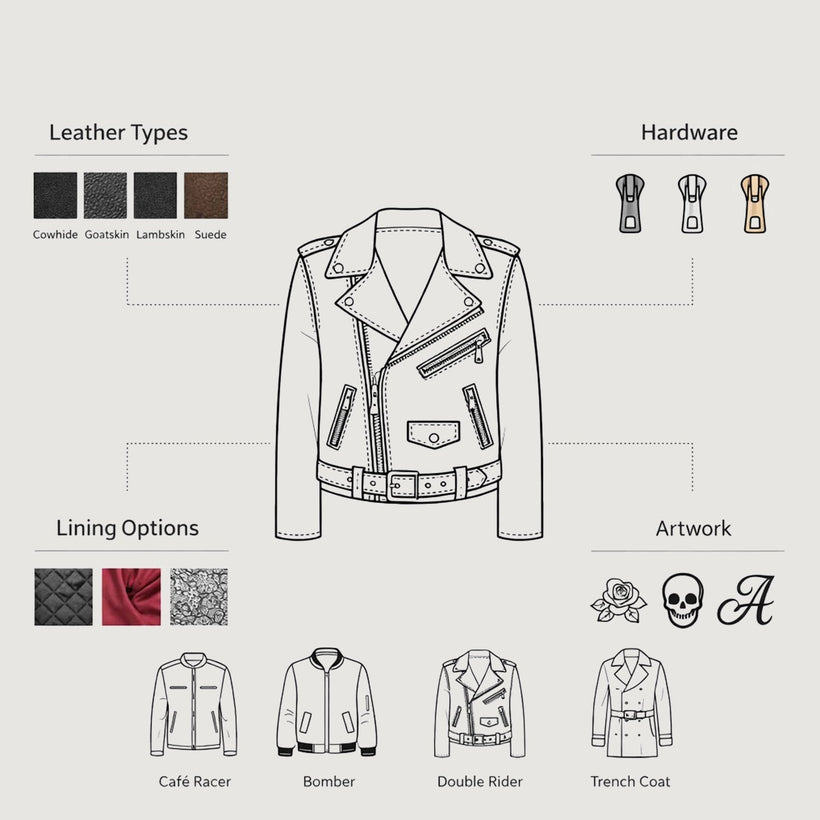 Design Your Own Læderjakke til Kvinder