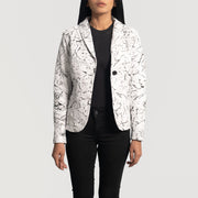 
Donna Blake White Læderblazer til Damer - Sideprofil med ergonomisk ærmesnit