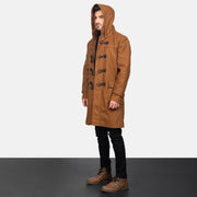 
Khaki Synthetic Wool Trench Coat - Bagfra med tilpassede skuldre og ren kant