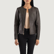 
Elixir Collarless Læderjakke til Damer – alternate product view 1