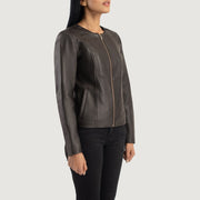 
Elixir Collarless Læderjakke til Damer – alternate product view 2