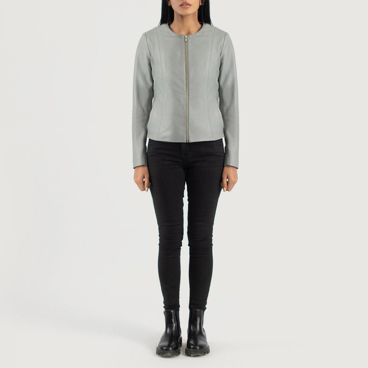 
Elixir Collarless Læderjakke til Damer – alternate product view 4
