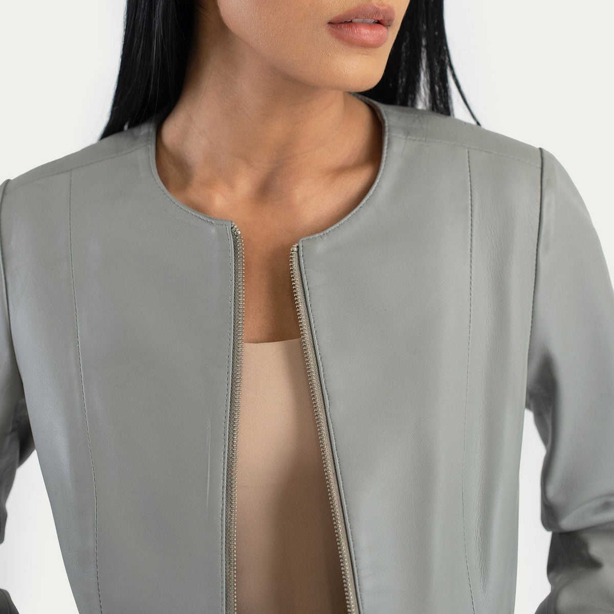 
Elixir Collarless Læderjakke til Damer – alternate product view 5