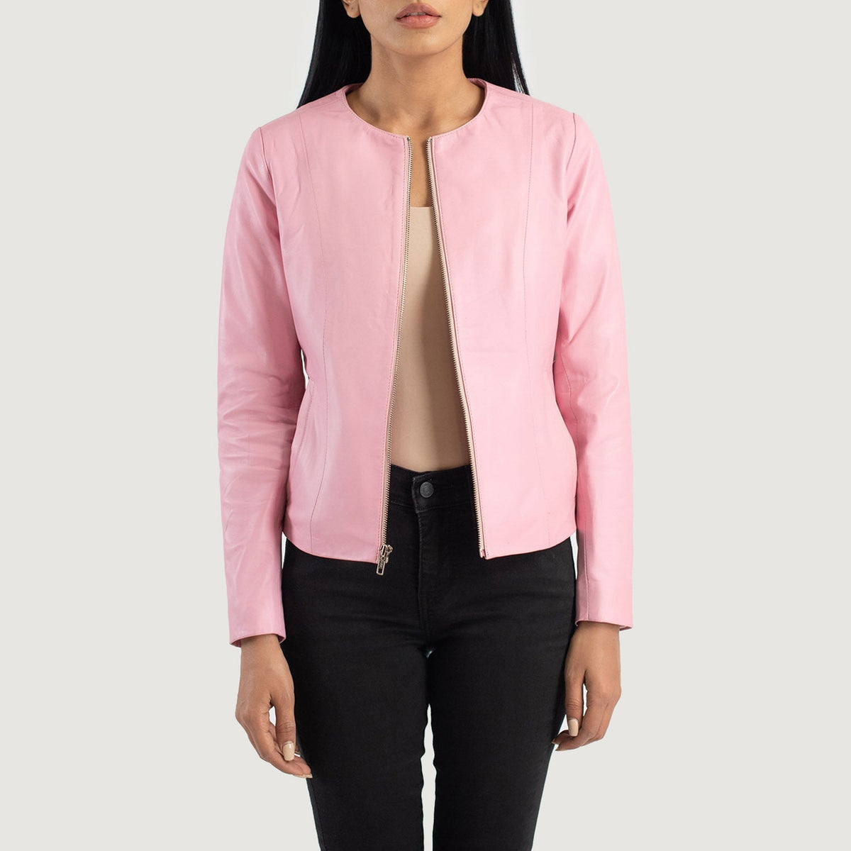 
Elixir Collarless Læderjakke til Damer – alternate product view 1