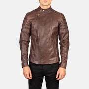 Faisor Mocha Læder Bikerjakke til Mænd – alternate product view 5