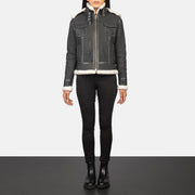 Fiona Hooded Shearling Læderjakke til Kvinder – alternate product view 3
