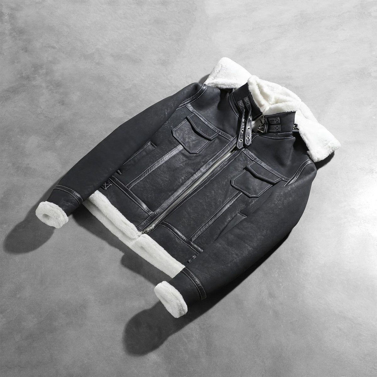 Fiona Hooded Shearling Læderjakke til Kvinder – alternate product view 8