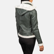 Fiona Hooded Shearling Læderjakke til Kvinder – alternate product view 5