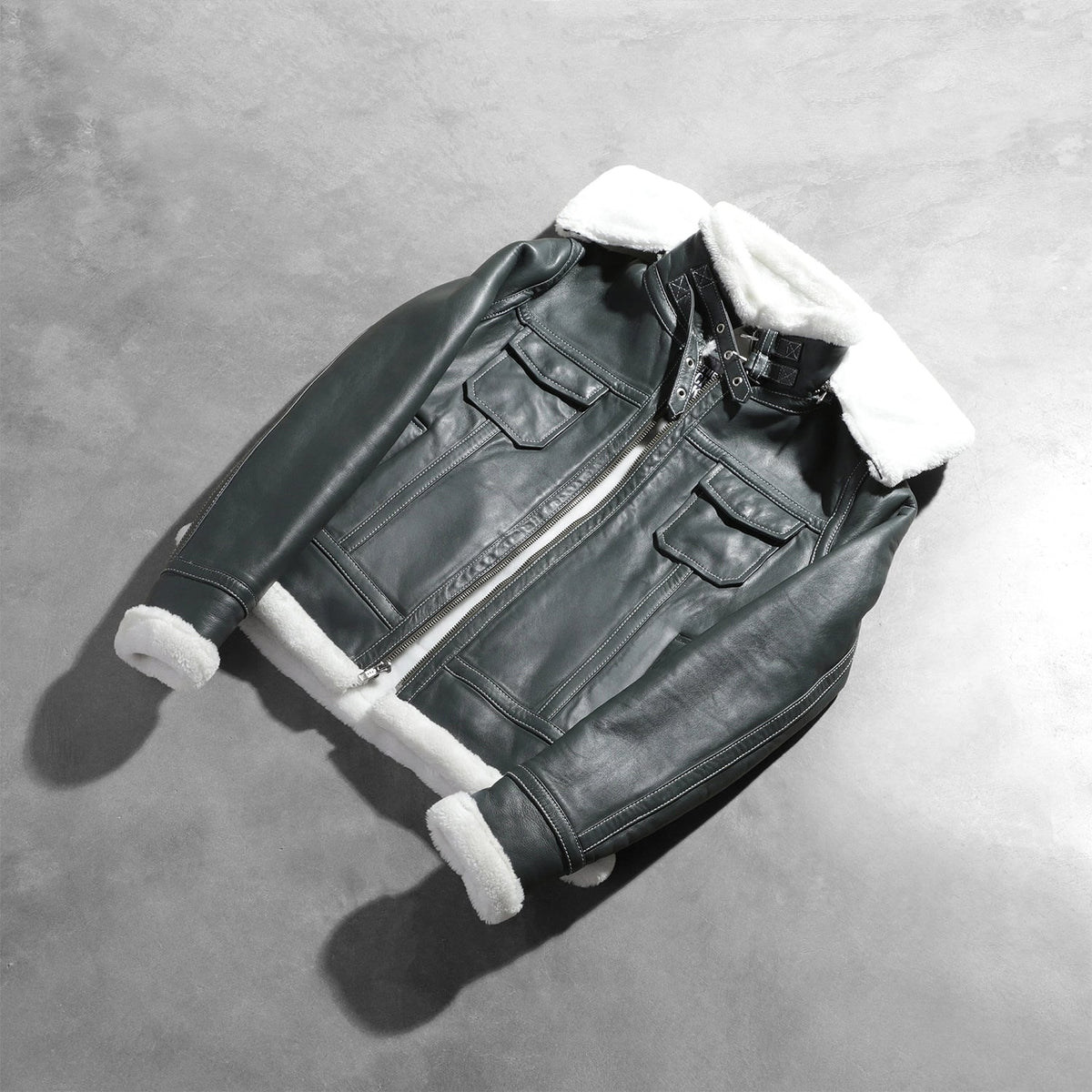 Fiona Hooded Shearling Læderjakke til Kvinder – alternate product view 7