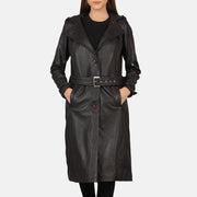 
Fixon Hooded Brun Trenchcoat i Læder til Damer in Brown Sheepskin Leather - Forfra med skræddersyet silhuet | Køb online