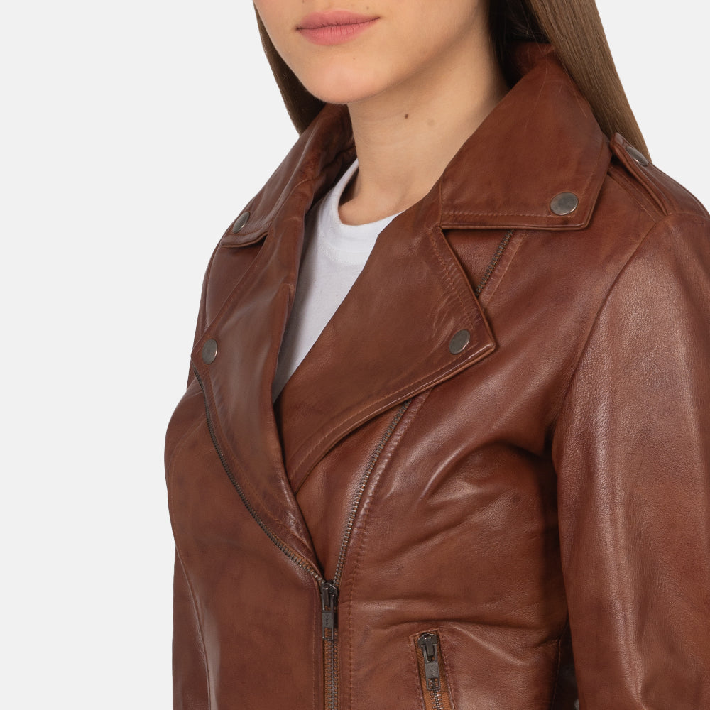Flashback Læder Bikerjakke til Kvinder – alternate product view 6