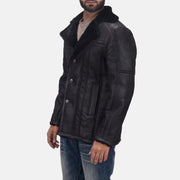 
Furcliff Double Face Shearling Læderfrakke til Mænd in Black Shearling Leather (Double Face) - Forfra med skræddersyet silhuet | Køb online