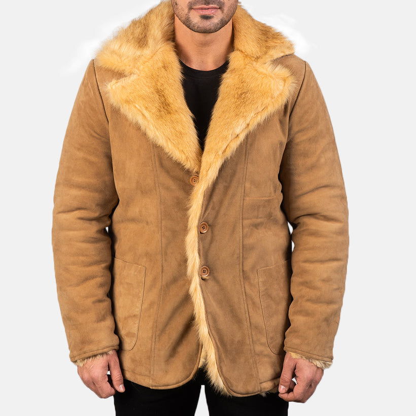 Furlong Coat Beige Leather Coat til Mænd