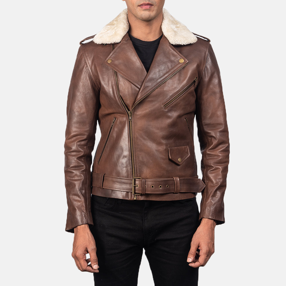 Furton Læder Bikerjakke til Mænd – alternate product view 3