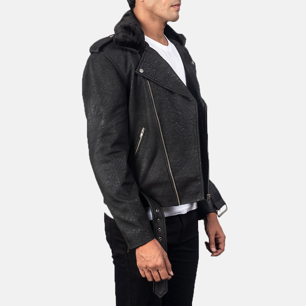 Furton Læder Bikerjakke til Mænd – alternate product view 2