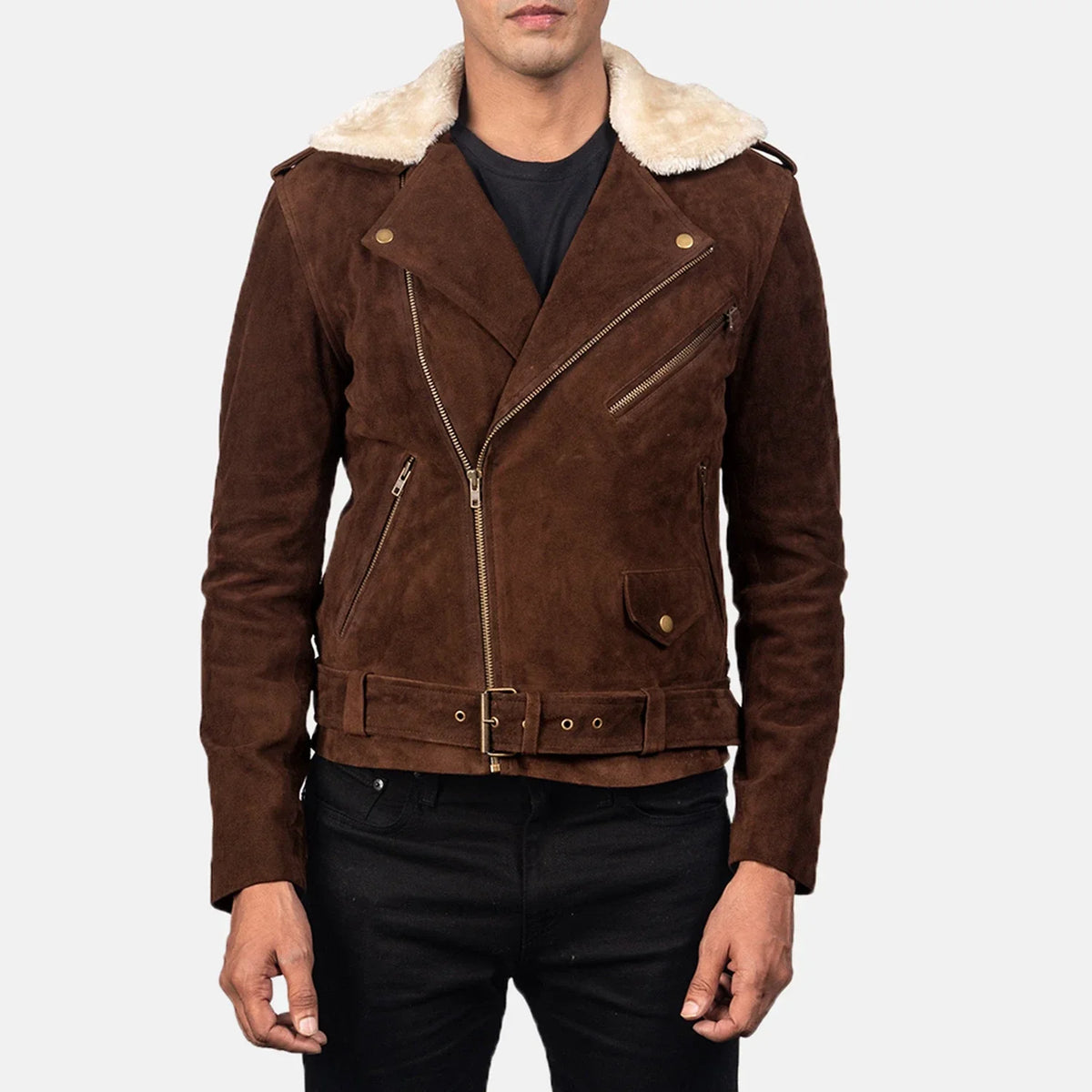 Furton Læder Bikerjakke til Mænd – alternate product view 4