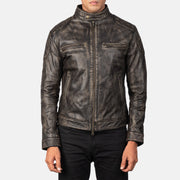 
Gatsby Quilted Distressed Brown Leather Jacket - Sideprofil med ergonomisk ærmesnit