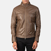 
Nærbillede of Band with snap buttons & Zipper Hardware on Gatsby Mocha Bikerjakke i Læder til Mænd
