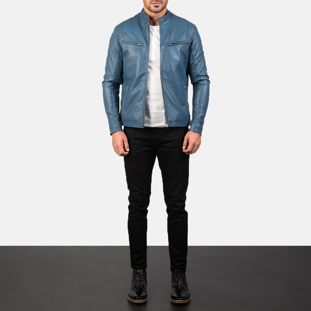 Ionic Læder Bikerjakke til Mænd – alternate product view 3