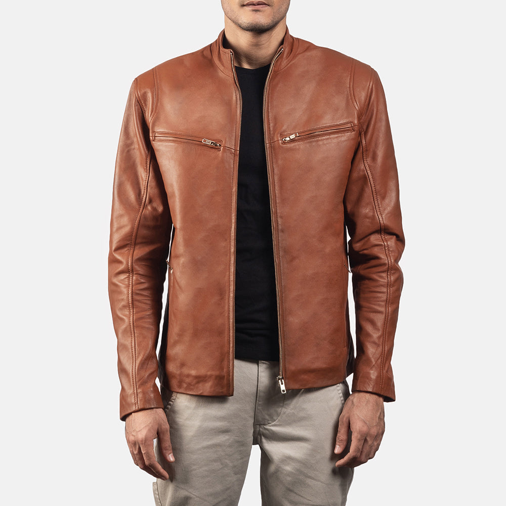 Ionic Læder Bikerjakke til Mænd – alternate product view 1