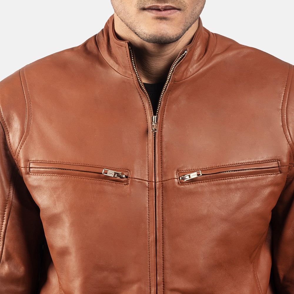 Ionic Læder Bikerjakke til Mænd – alternate product view 6