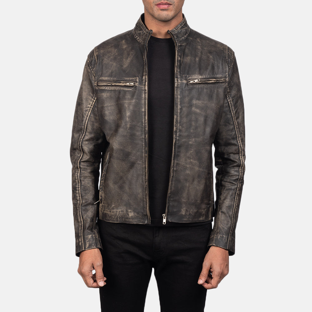 Ionic Læder Bikerjakke til Mænd – alternate product view 1