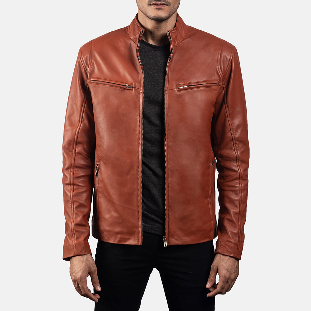 Ionic Læder Bikerjakke til Mænd – alternate product view 4