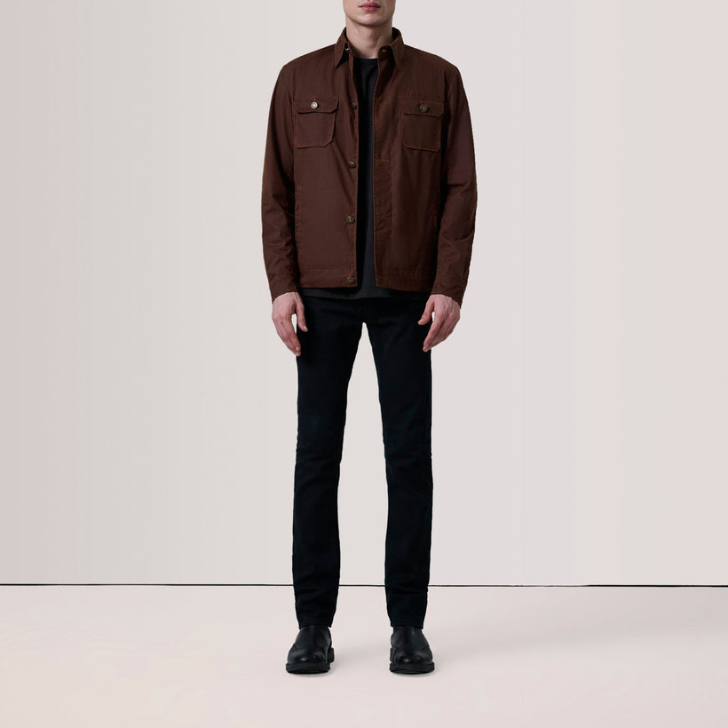 Irwin Brun Waxed Canvas Field Læderjakke til Mænd
