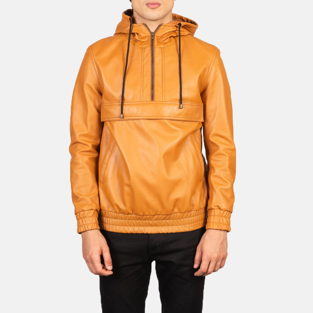 Kenton Hooded Læderjakke til Mænd – alternate product view 1
