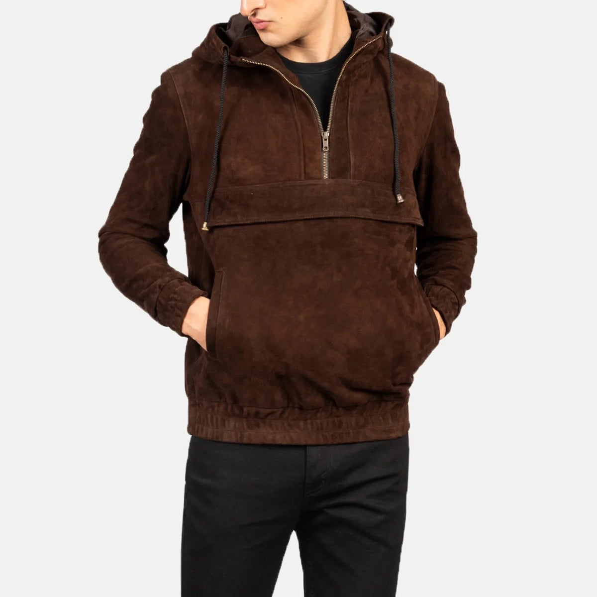 Kenton Hooded Læderjakke til Mænd – alternate product view 1