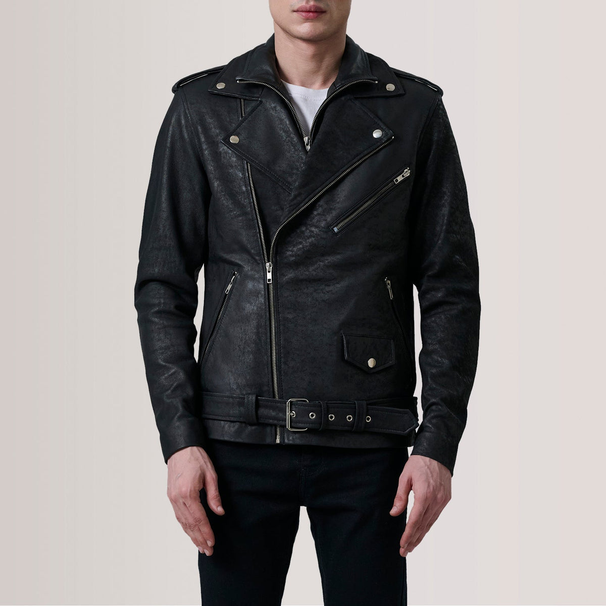 Authentic Sheepskin Snuffed with Snuffed Finish Grain Texture &amp; Heavy-Duty Seam Stitching Detail