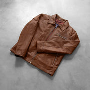 Lavendard Læder Bikerjakke til Mænd – alternate product view 7