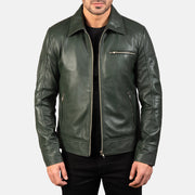 Lavendard Læder Bikerjakke til Mænd – alternate product view 1