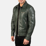 Lavendard Læder Bikerjakke til Mænd – alternate product view 2